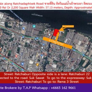 Land for sale Riverside of Chao Phraya River in Bangkok